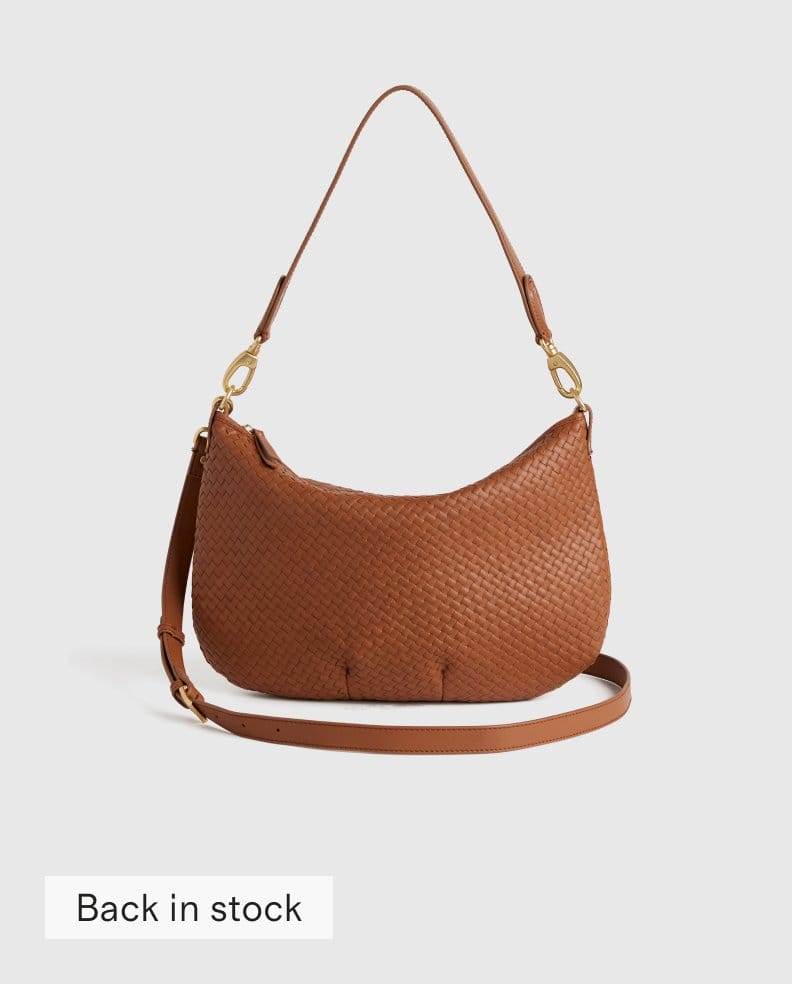 Italian Leather Convertible Crescent Handwoven Shoulder Bag