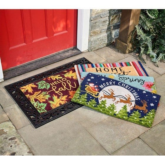 Home Reflections S/4 Seasonal Doormats with Decorative Base