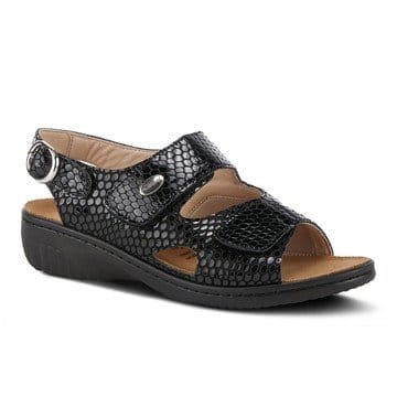 Flexus by Spring Step Embossed Leather Sandals- Aksamala