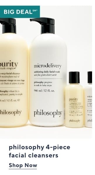 philosophy 4pc purity & microdelivery facial cleansers set