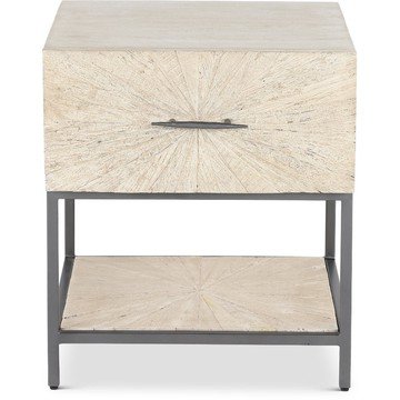 Mala Weathered White End Table