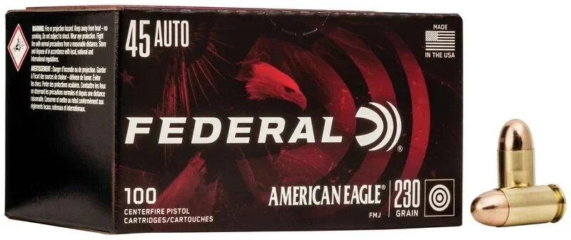 Federal American Eagle .45APC 230GR FMJ Ammunition - 100RD Box