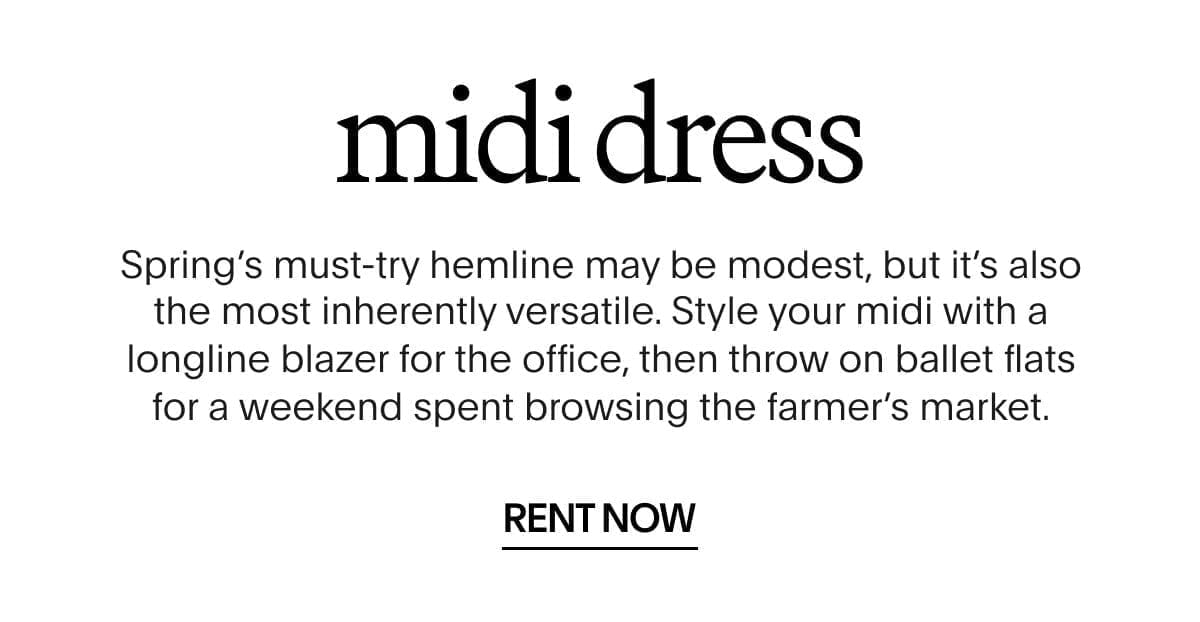 Midi Dress | RENT NOW