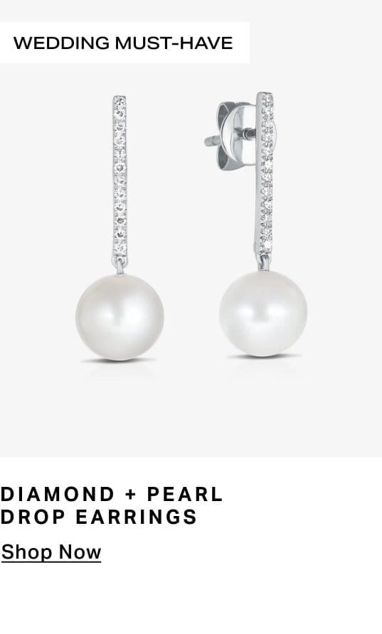 Diamond + Pearl Drop Earrings