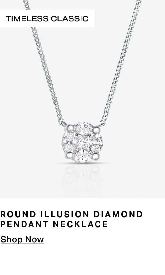 Round Illusion Diamond Pendant Necklace