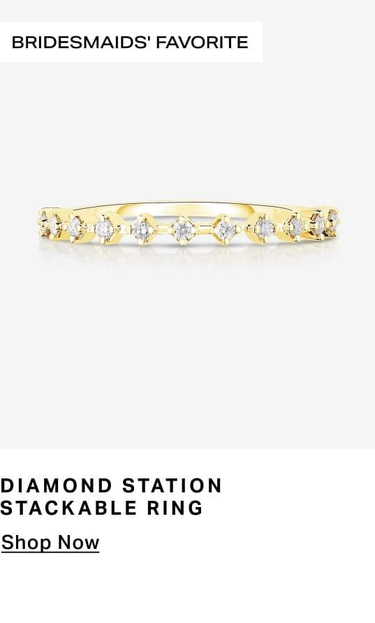 Diamond Station Stackable Ring