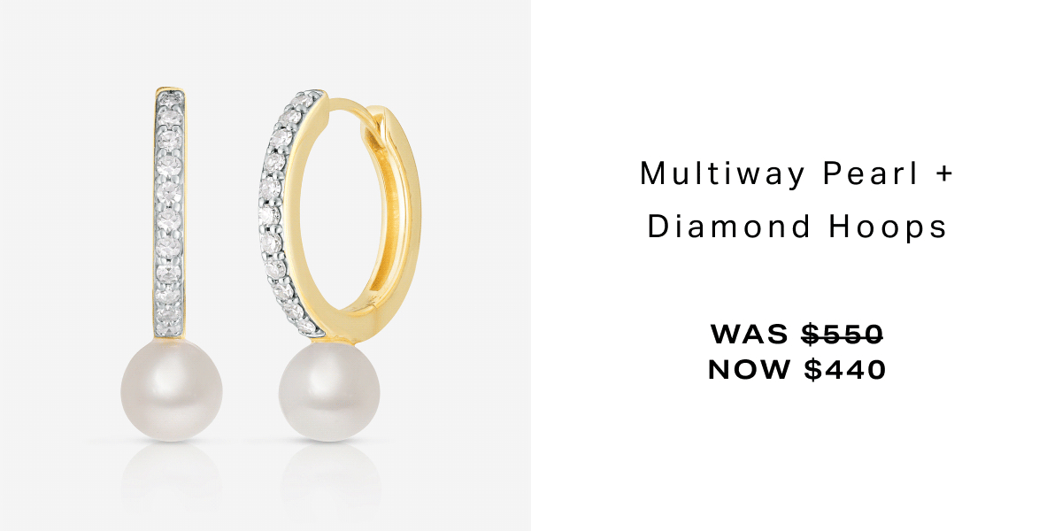 Multiway Pearl + Diamond Hoops