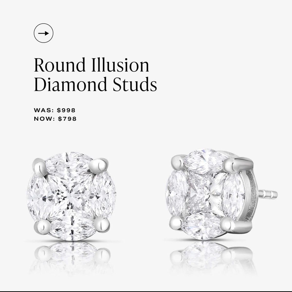Round Illusion Diamond Studs