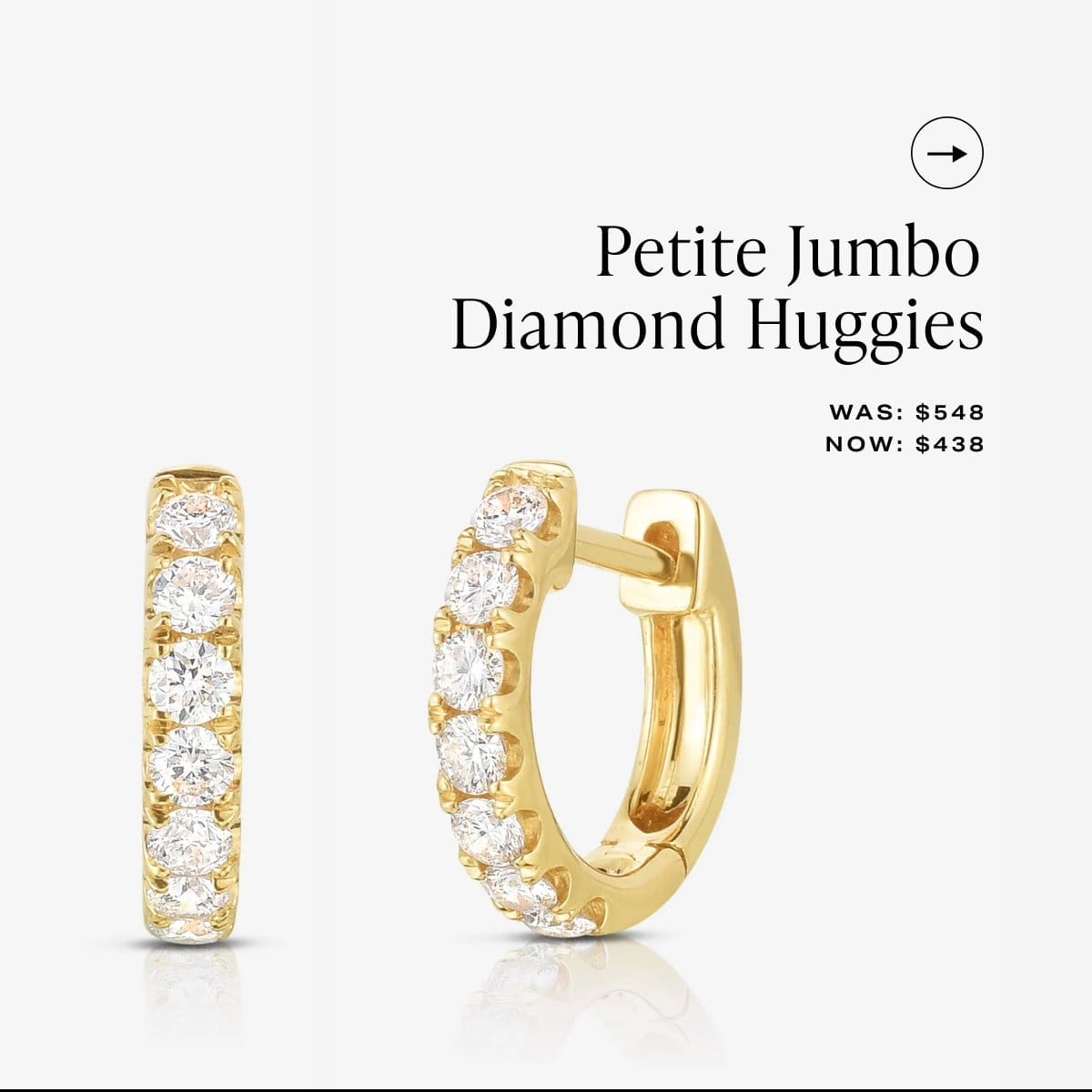 Petite Jumbo Diamond Huggies