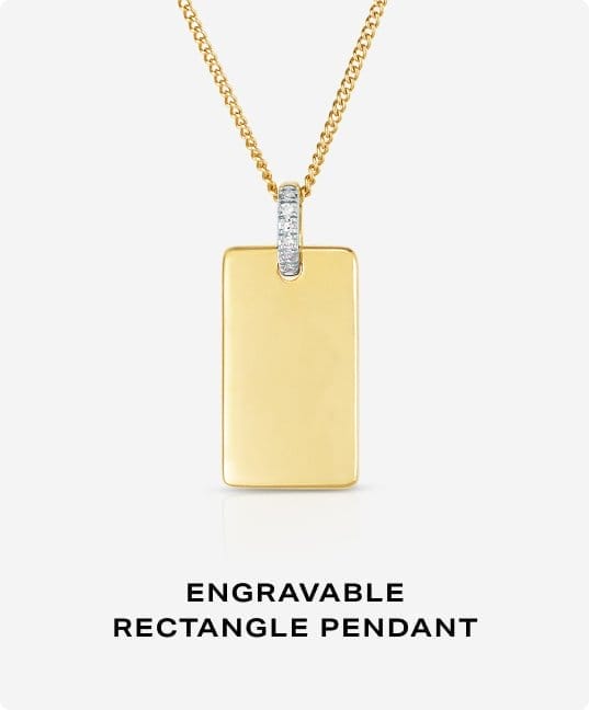 Engravable Rectangle Pendant Necklace