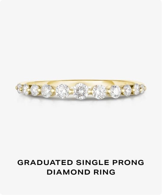 Graduated Single Prong Diamond Ring
