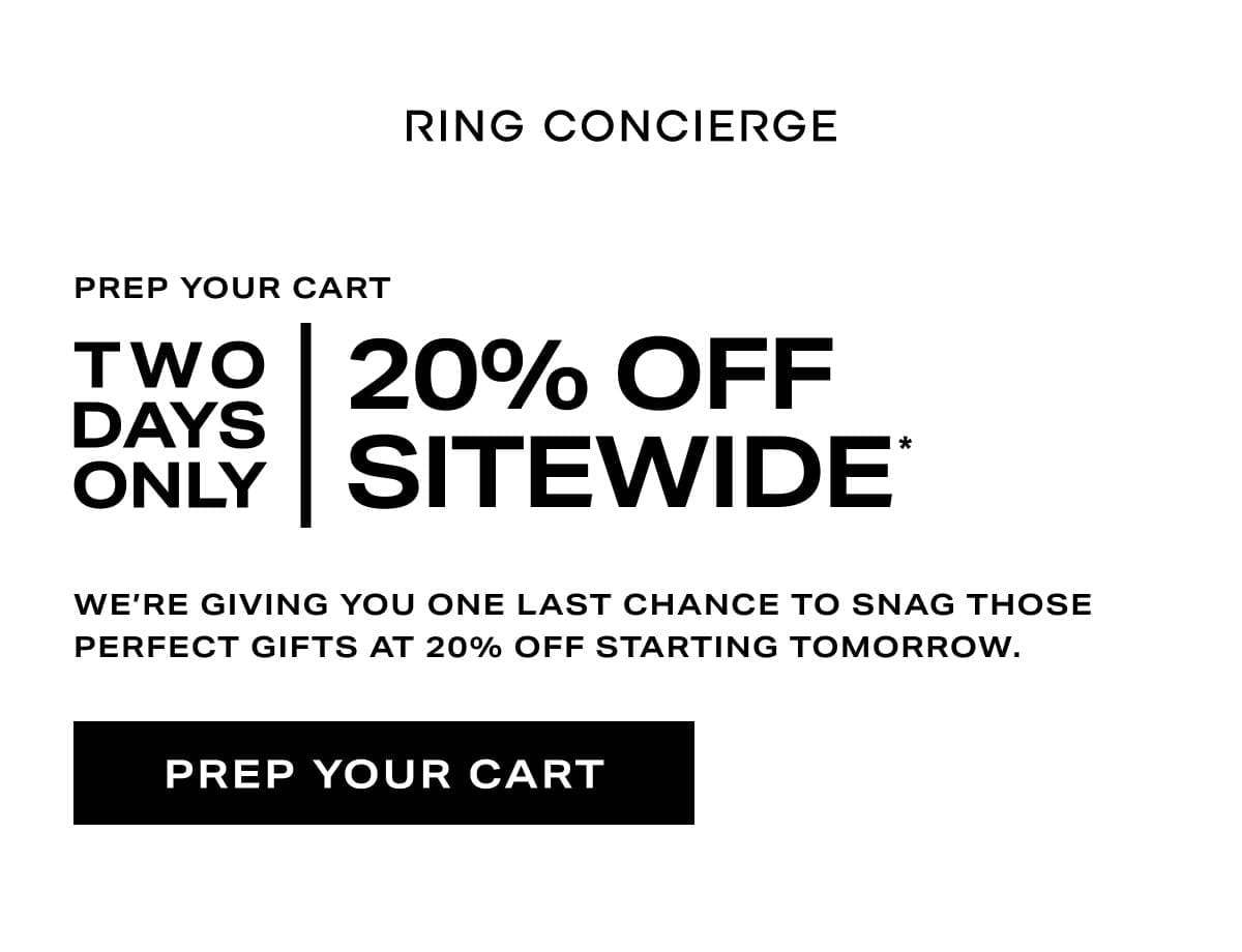 Prep Your Carts: 20% Off Sitewide