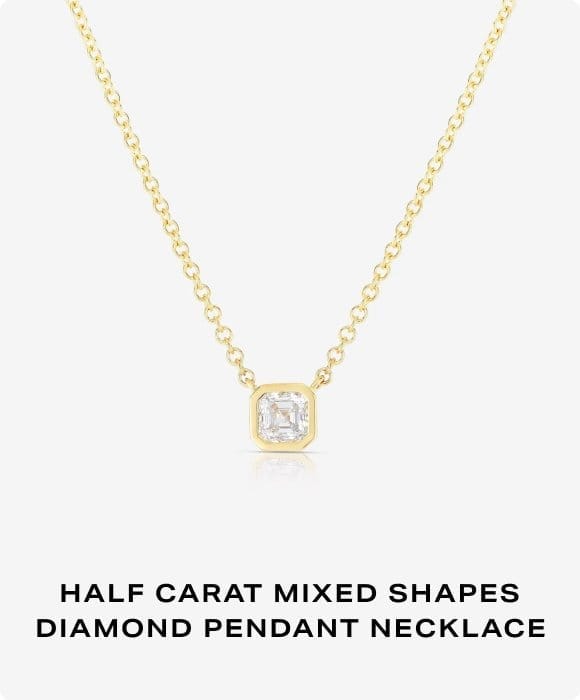 Half Carat Mixed Shapes Diamond Pendant Necklace