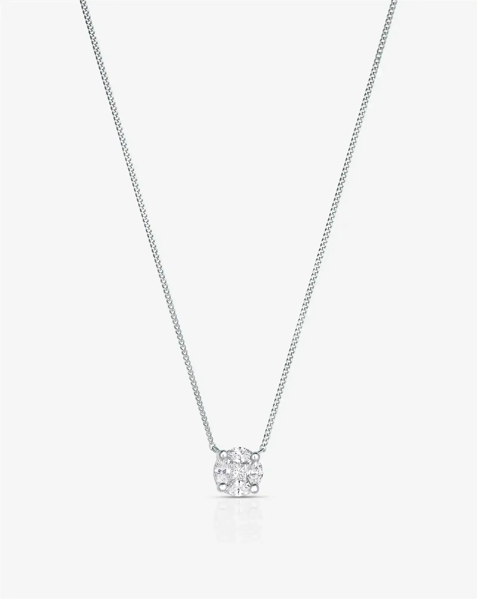 Image of Round Illusion Diamond Pendant Necklace