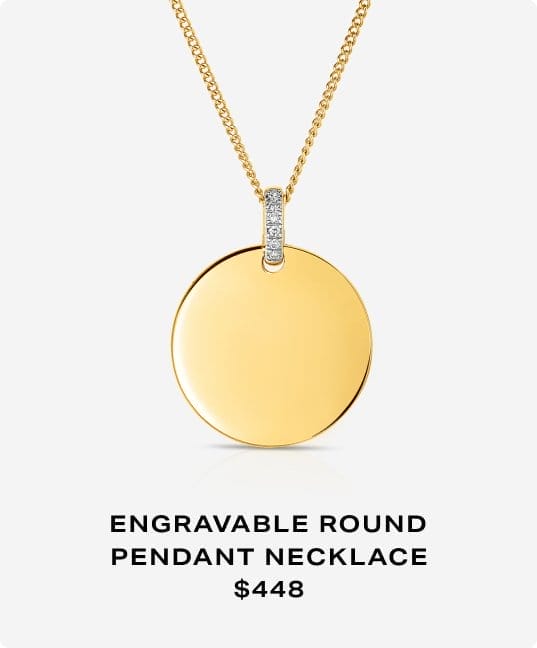 Engravable Round Pendant Necklace