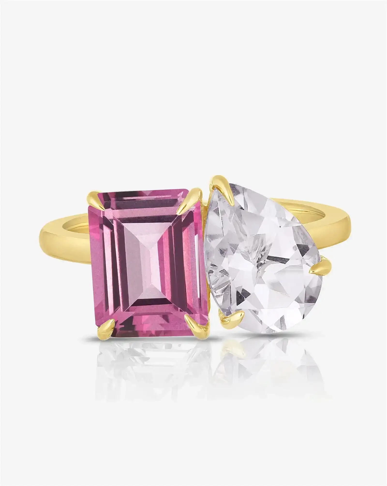 Image of Magenta Toi et Moi Gemstone Ring