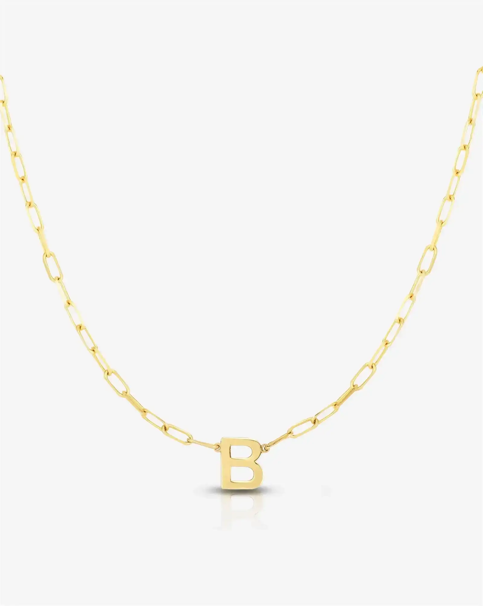 Image of Block Initial + Link Chain Necklace