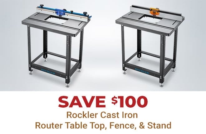 Save \\$100 on Rockler Cast Iron Router Table Top, Fence, & Stand