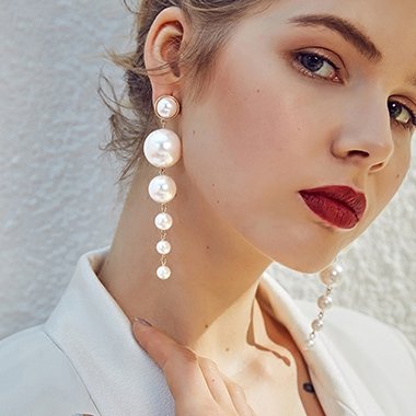 White Pearl Detail Earrings for Women