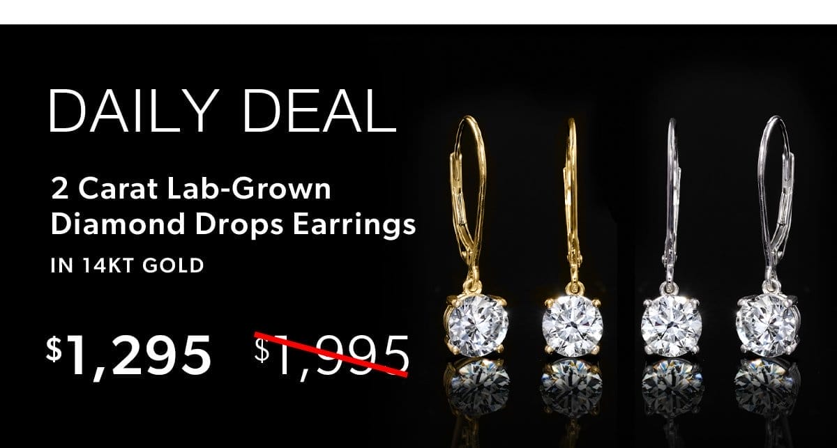 2 Carat Lab-Grown Diamond Drop Earrings