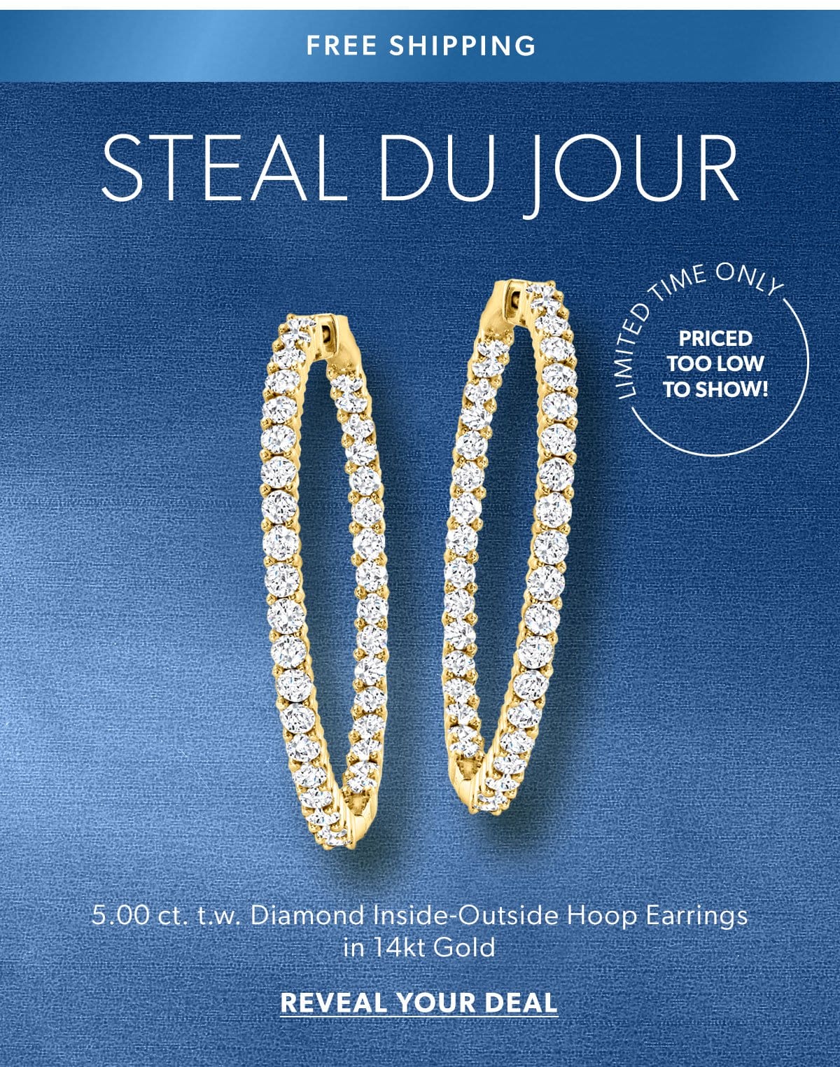 SDJ 5.00 ct. t.w. Diamond Inside-Outside Hoop Earrings in 14kt Gold. Reveal Your Deal