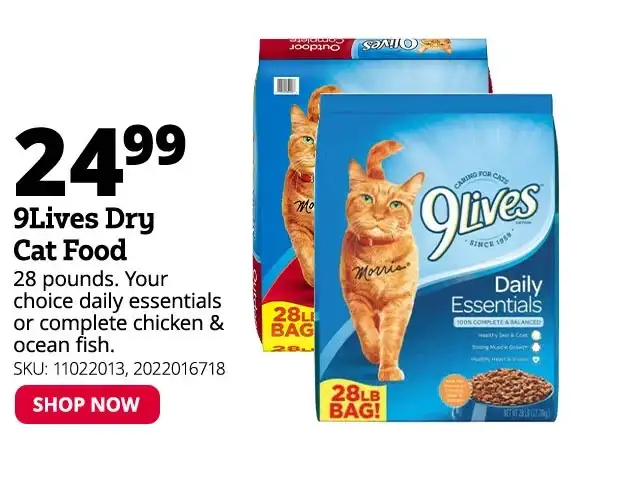 9Lives Dry Cat Food 28lbs