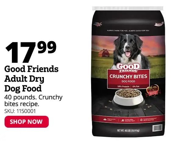 Good Friends Crunchy Bites Recipe Adult Dry Dog Food, 40 lb. Bag