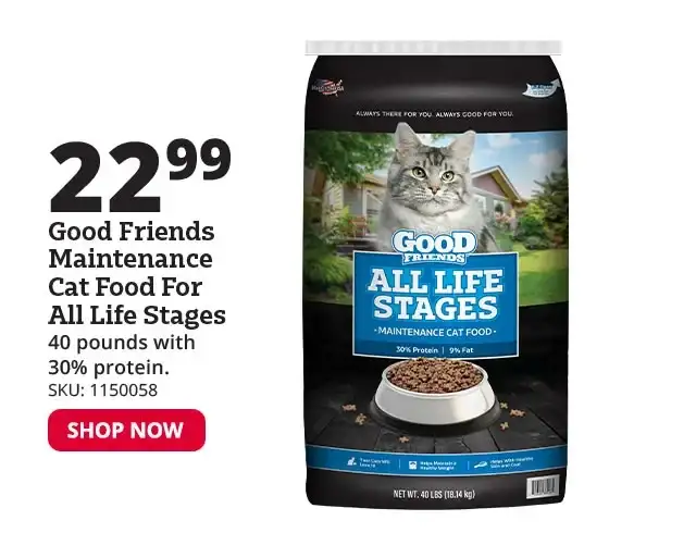Good Friends Maintenance Cat Food For All Life Stages, 40 lb. Bag