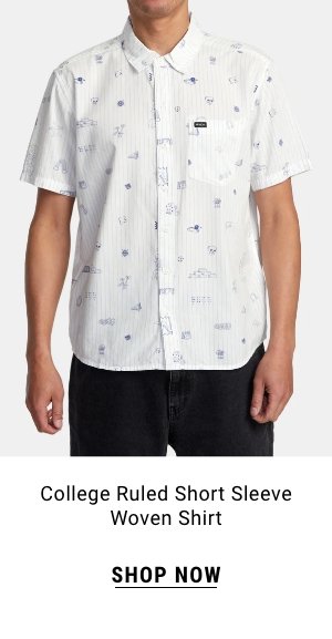 College Ruled Short Sleeve Woven Shirt