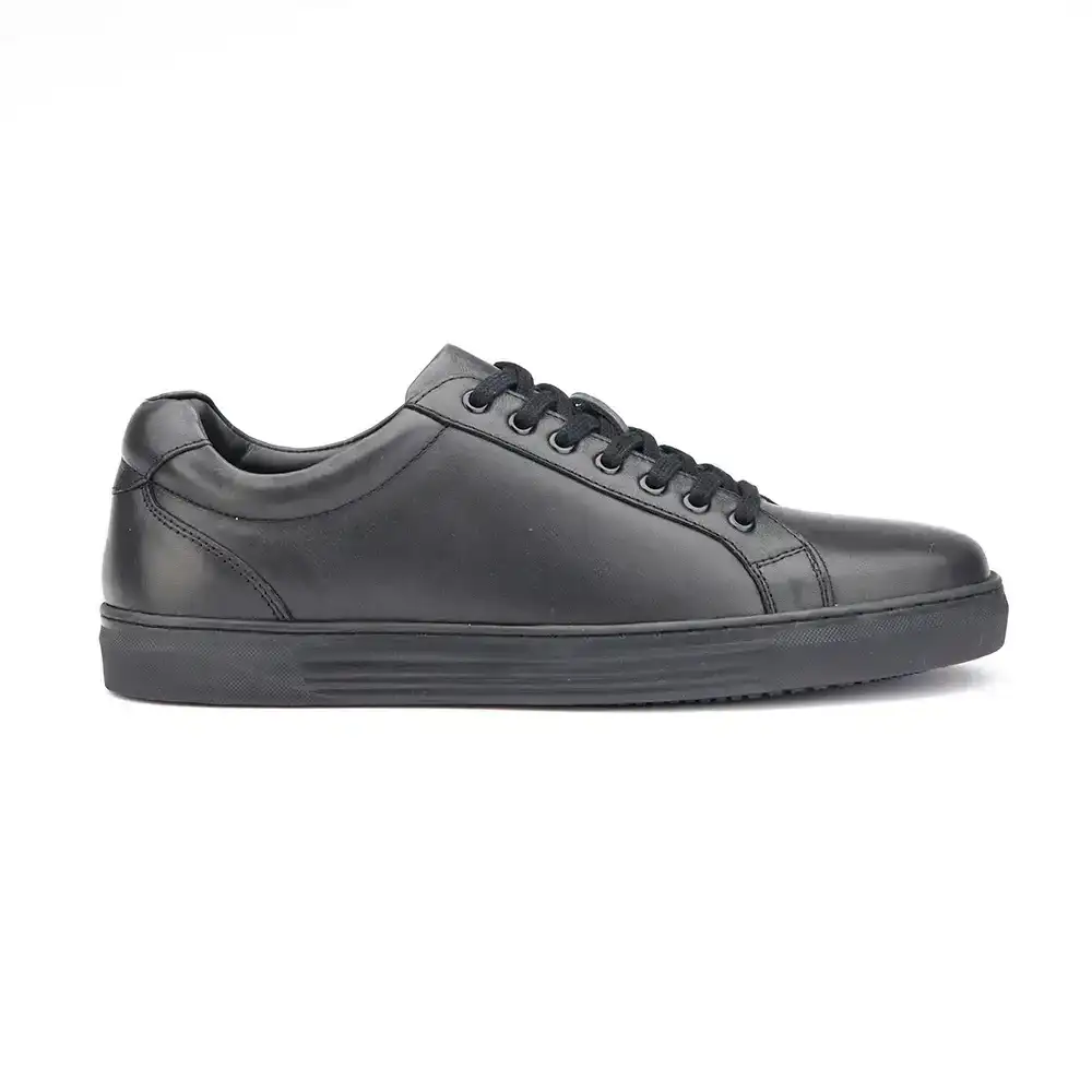 Image of Leather Trainer - Black