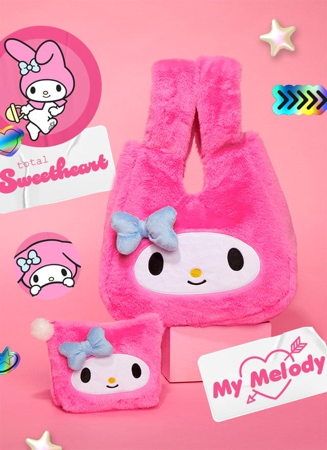 Image of My Melody Plush Tote and Pouch