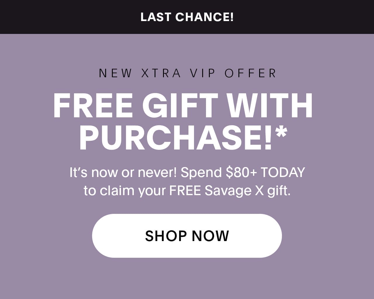 Last Chance Free Gift with \\$80 Purchase* 
