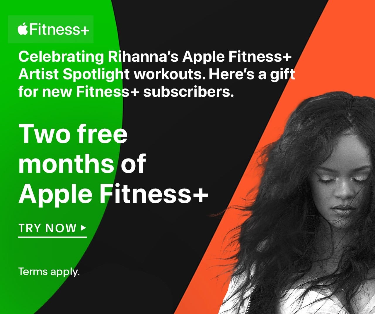 Celebrating Rihanna’s Apple Fitness+ Artist Spotlight workouts. Here’s a gift for new Fitness+ subscribers. Two free months of Apple Fitness+