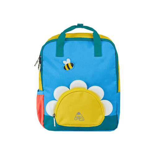 Frugi Ramble Rainbow Backpack - Beluga Blue / Daisy