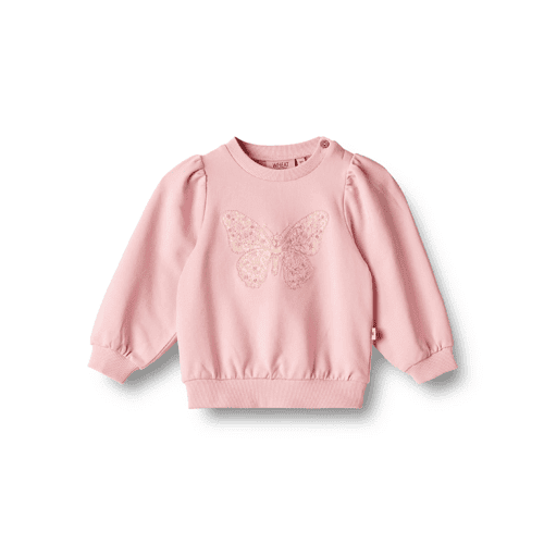 Wheat Baby Sweatshirt Vega Embroidery - Sugar Rose