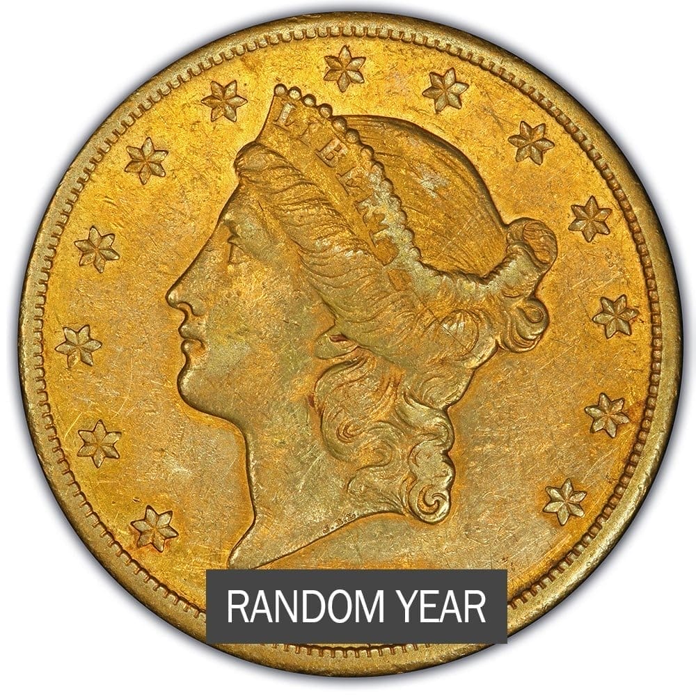 Image of \\$20 Liberty Double Eagle Gold Coin (VF+) - Random Year