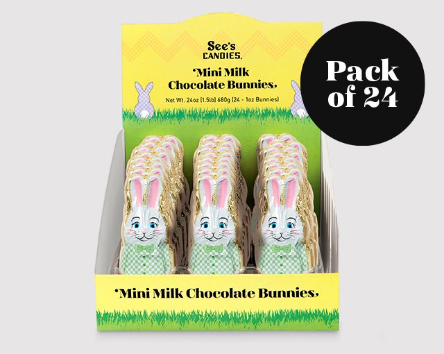 Pack of 24 Mini Milk Chocolate Bunnies