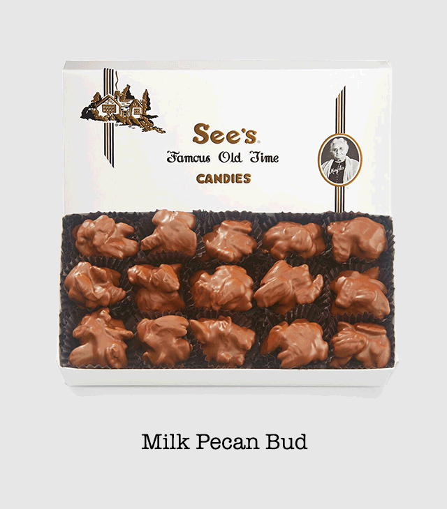 Milk Pecan Buds, Dark Pecan Buds, & Bridge Mix