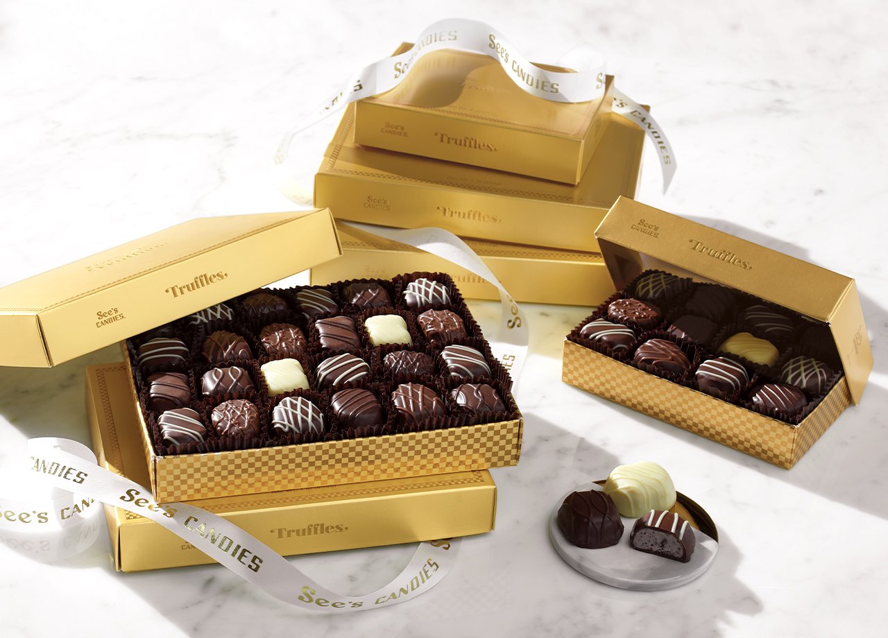 Boxes of See’s Chocolate Truffles
