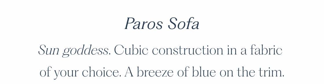 Paros Sofa with Mediterranean Blue Rope Trim