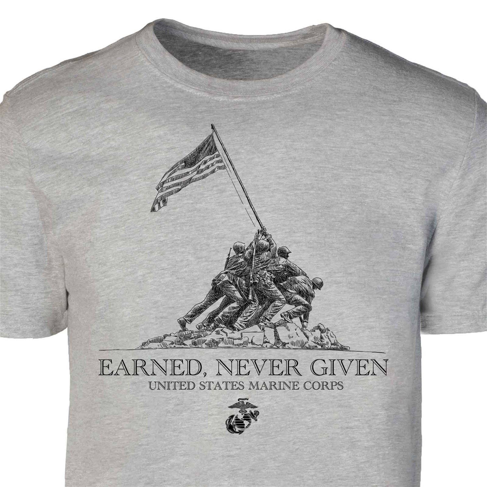 Image of USMC Earned Never Given T-shirt