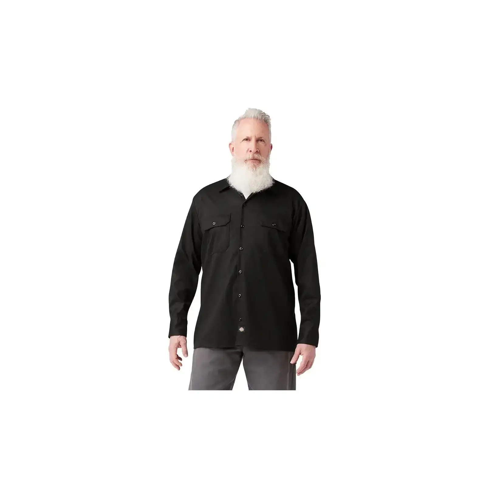 Dickies Flex Relaxed Fit Long Sleeve Twill Work Shirt Black