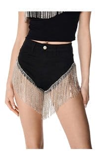 GONNA LOVE ME WATERFALL RHINESTONE DENIM SHORT