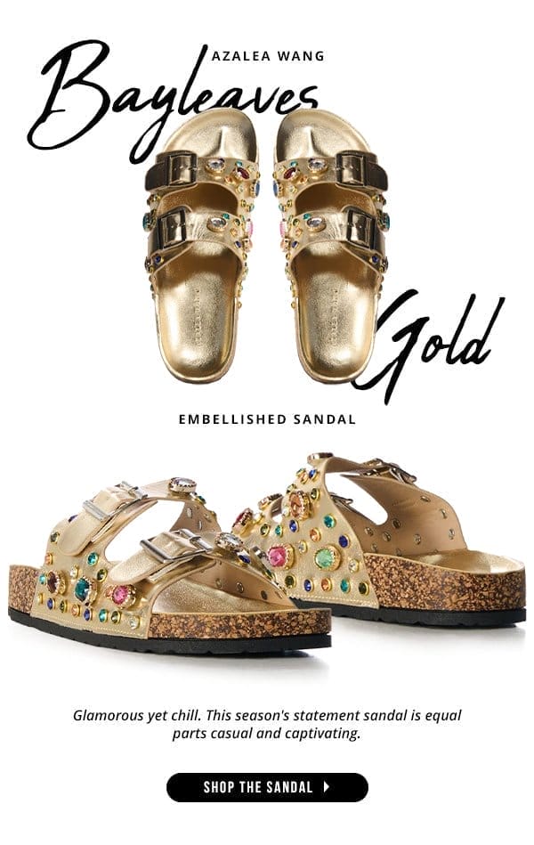 AZALEA WANG BAYLEAVES GOLD EMBELLISHED SANDAL