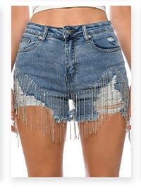 FRESH OUT THE RUNWAY RHINESTONE DENIM SHORT