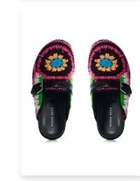 AZALEA WANG MURPHY CROCHET LOAFER IN BLACK MULTI