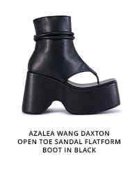 AZALEA WANG DAXTON OPEN TOE SANDAL FLATFORM BOOT IN BLACK