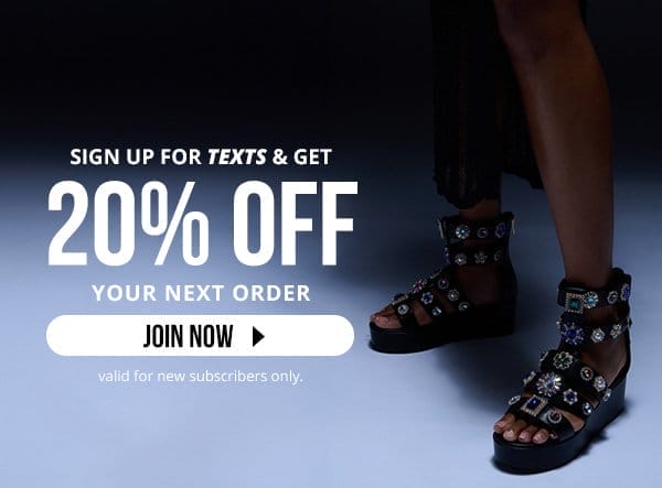 SIGN UP FOR TEXT & GET 20% OFF YOUR NEXT ORDER