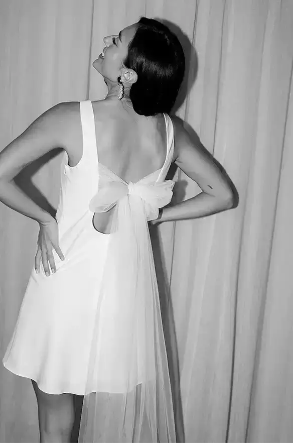Image of Lana Crepe + Tulle Mini Dress | Ready To Ship