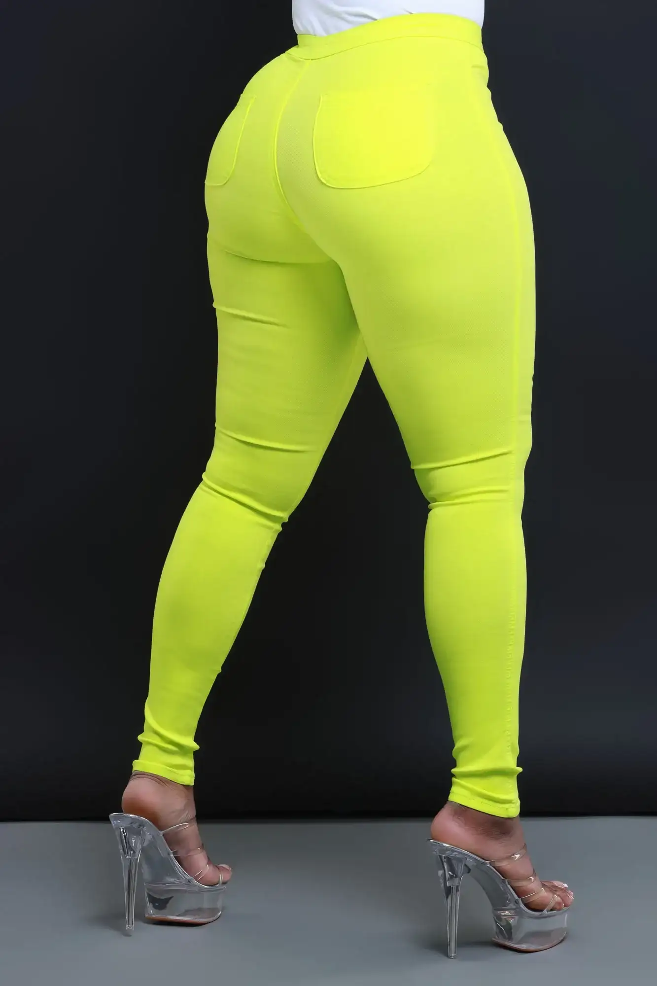 Image of \\$15.99 Super Swank High Waist Stretchy Jeans - Neon Yellow